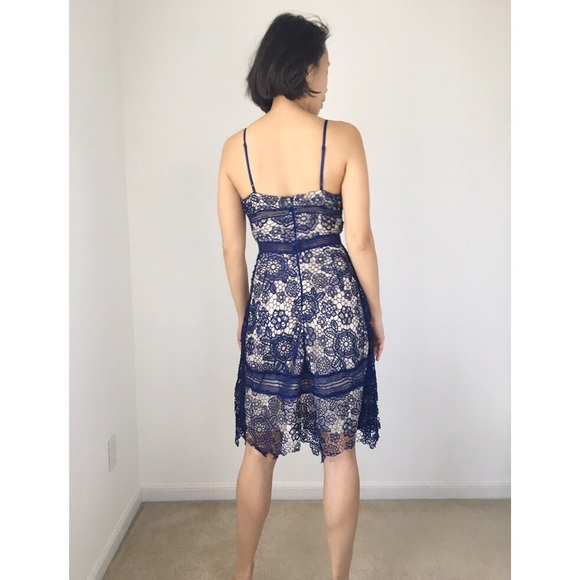 FEMININE CROCHETED LACE DRESS - WITH NUDE LINING - Picture 6 of 7